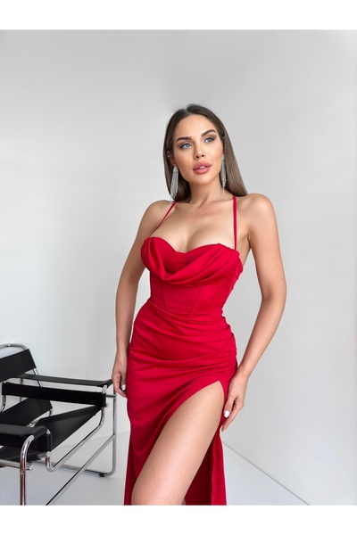 ESRAHELVACI Degaje Red Corset Dress