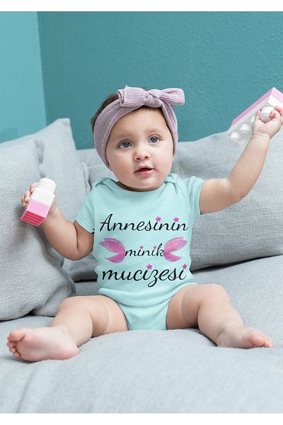 ADABEBEK Mother's Little Miracle Printed Short Sleeve Snap Badi