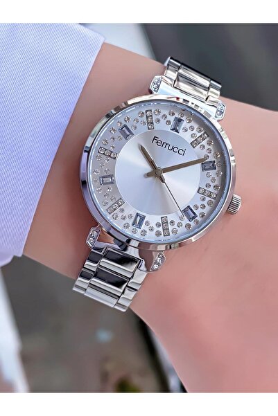 Ferrucci ساعة يد نسائية بسلك معدني