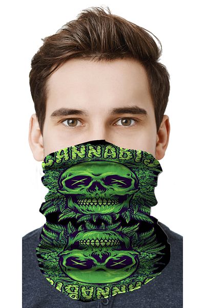 FG KONNİCHİWA Skull Motor Cycling Face Mask Outdoor Patterned Buff Neck Collar Bandana Balaklava