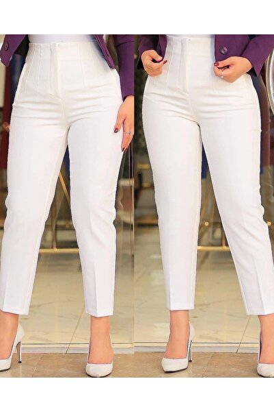 Lisinya بنطلون كريب نسائي - جالس على الكاحل، ساق نهائية