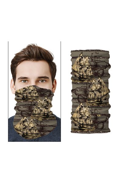 FG KONNİCHİWA Captain Jack Sparrow Motor Cycling Face Mask Outdoor Patterned Buff Neck Collar Bandana Balaklava