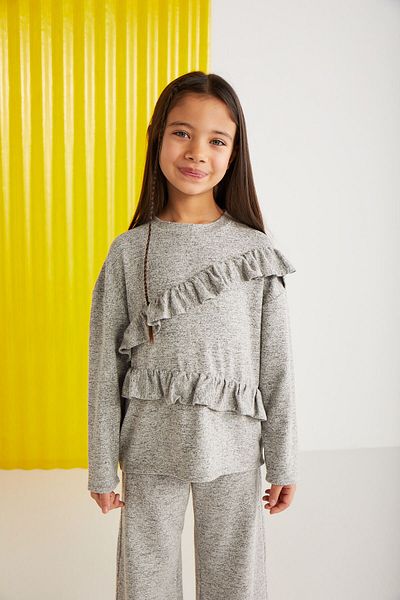 GRIMELANGE PAREL-GRM24018 34% polyester 28%viscon 33%bavlna 5%elastne dámská halenka s dlouhým rukávem Šedá halenka