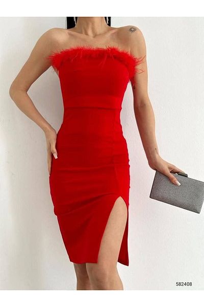 ORZUQLIFE Women's Crepe Fabric Homecoming Evening Dress