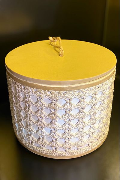 LEMİ DEKORASYON Resin White Decorative Box with Lid