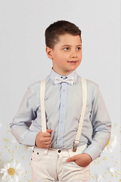 NOBLE STORE Ανδρικό παιδικό κίτρινο λινό πουκάμισο 23 Απριλίου - Μακρύ μανίκι...