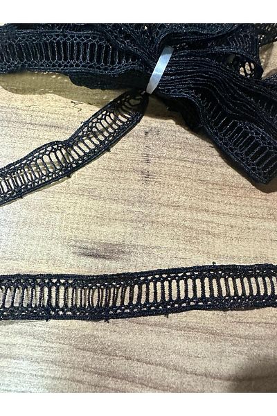 efem gipür Kolber Guipure Tape Black 9 Mt Guipure Lace