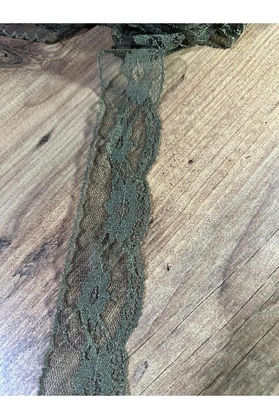 efem gipür Knitted Lace Tape 1 Mt Emerald Green Machine Work