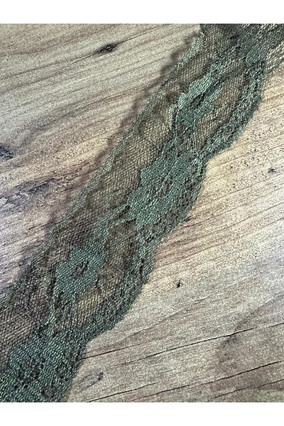 efem gipür Knitted Lace Tape 1 Mt Emerald Green Machine Work