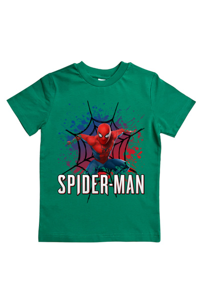 YUNAYT εμπριμέ spider-man βαμβακερό χτενισμένο ύφασμα καλοκαιρινό παιδικό μπλουζάκι