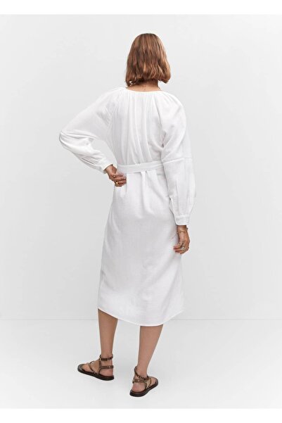 MANGO Woman Rochie din bumbac cu curea