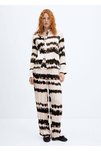 MANGO Woman Tie-Dye Pleated Trousers