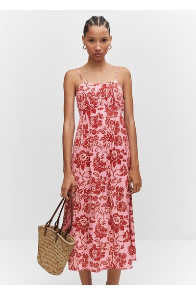 MANGO Woman Μίντι Φόρεμα με floral σχέδιο