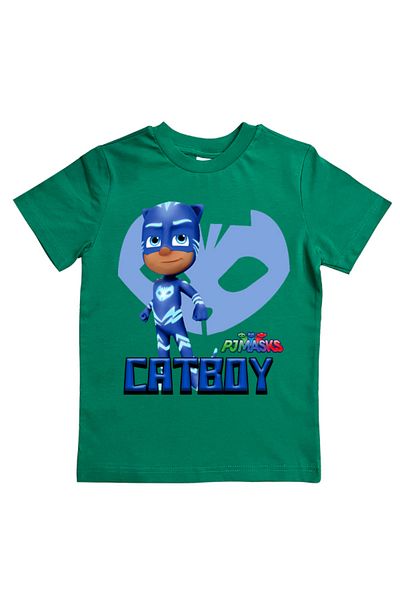 YUNAYT Tricou de vară pentru copii din bumbac imprimat cu măști