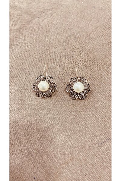 Midyat Artuklu Gümüşçülük 925 Ayar Gümüş İnci Model  Küpe