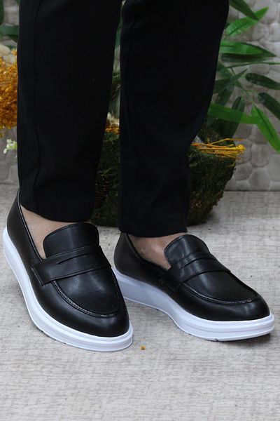 fort Rasgo 2705 Black White Loafer Men's Ballerina Shoes