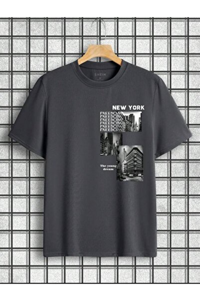 MAGORS طاقم الرقبة للجنسين القطن نيويورك مطبوعة أسود في سن المراهقة تي شيرت ك...