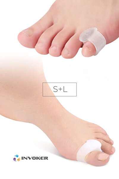 INVOKER Silikon Makaralı Ayak Baş Parmak Kemik Düzeltici Halluks Valgus Silik...
