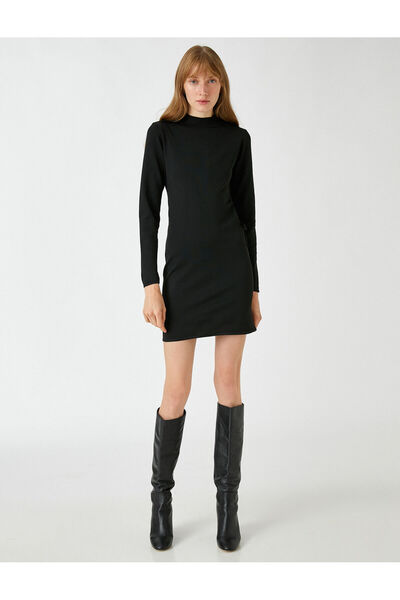 Koton Triko Mini Elbise Pencere Detaylı