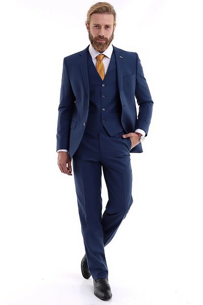 Presto Men's Slimfit Checked Suit with Vest 6 Drop Parliament 707-300