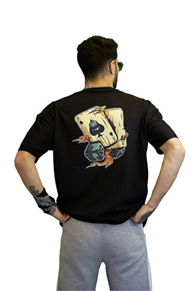 Evomind În coș 5 sau mai multe achiziții, primiți 1 tricou cadou - H Ediyedir - Unisex Flame Dice Printed Oversize