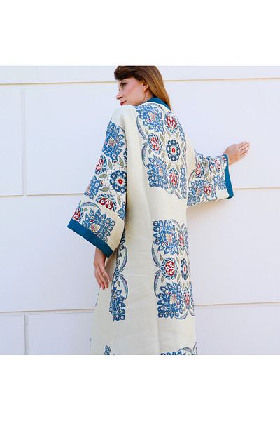 Su Koleksiyon Çırağan Tile Pattern Jacquard Caftan