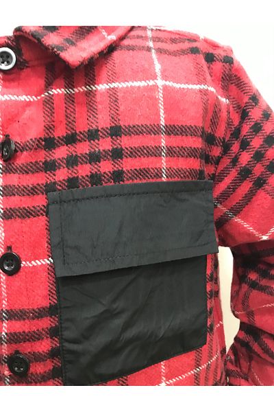 Çikoby Boy's Red-Black Jumper Shirt