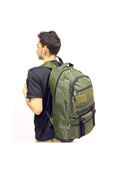 Asker Kolisi 55+10 Litre Genişletilebilir Haki Dağcı Outdoor Kamp Sırt Çantası