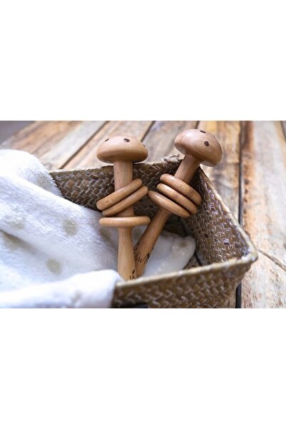 Hobimaker Akçaağaç Ahşap Mantar Çıngırak ve Diş Kaşıyıcı