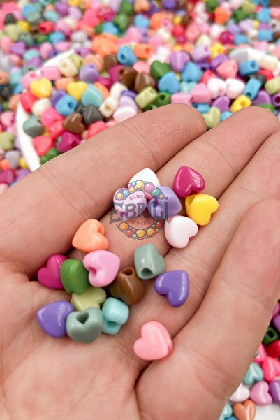 Generic Brand 8 mm šareno srce Akril perle dodatak za nakit izrada perli (50 gr)