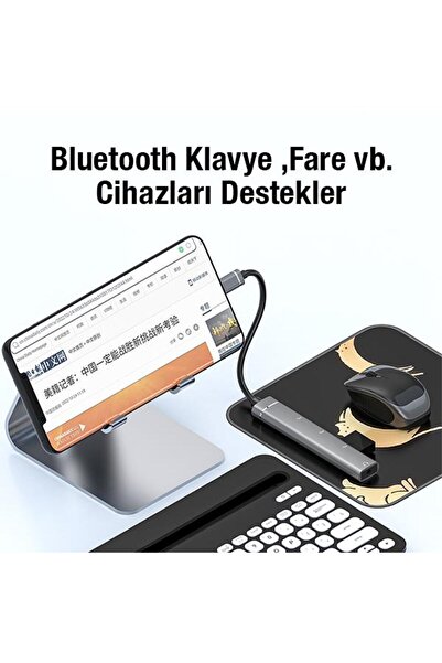 Polhammobile Polham 4in1 Type C Çoğaltıcı Çevirici Hub, 2x Usb, 1x Type C Ve 1x 3.5mm Girişli Adaptör