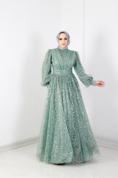 AbiyeSultan Kadın Tesettür Abiye - Melisnur Prenses Abiye - Söz Nişan Abiye -...