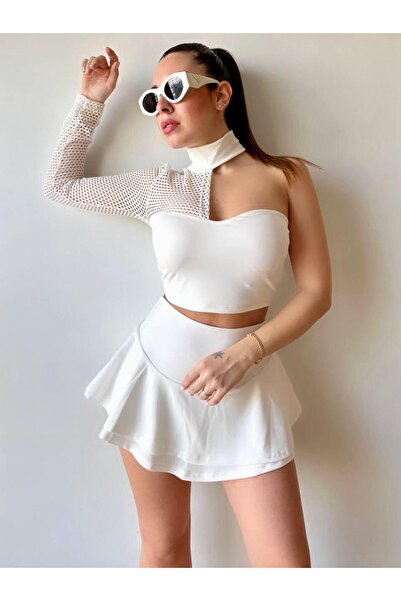 twomeey Γυναικεία Μίνι Κοντή Φούστα από ύφασμα κατάδυσης (πολύχρωμη)