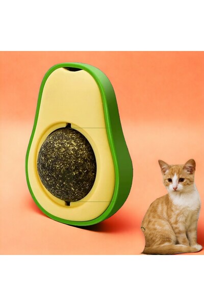 tugce shopping Catnip Play Ball Cat Toy Ball Cute Avocado Catnip Toy Cat Lick Ball 1 Piece