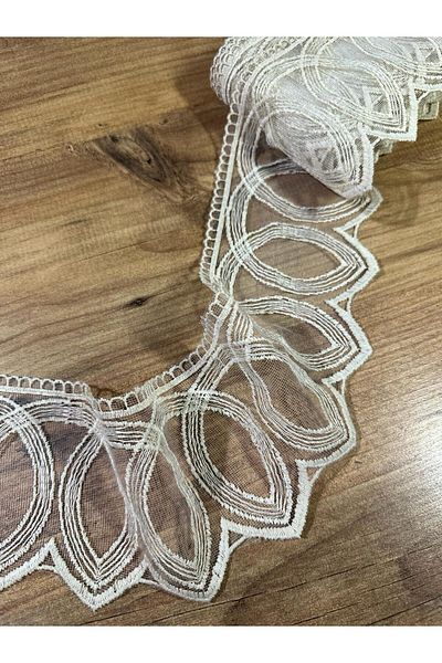 efem gipür Single Ring French Lace Tape Matte embroidered 9 mt Capicino