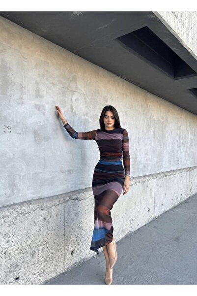 Mekafashion Büzgü Detay Tül Elbise 5540