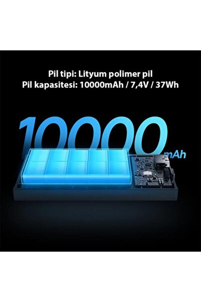 Baseus Premium 30w 10000mah Dijital Göstergeli Taşınabilir Powerbank, Super Vooc Hızlı Powerbank