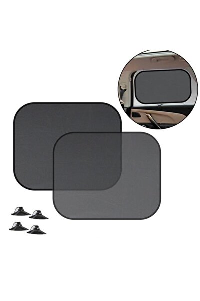 Ally حاجب الشمس للنافذة الجانبية للسيارة مع كوب شفط 2 قطعة 36x44 سم أسود