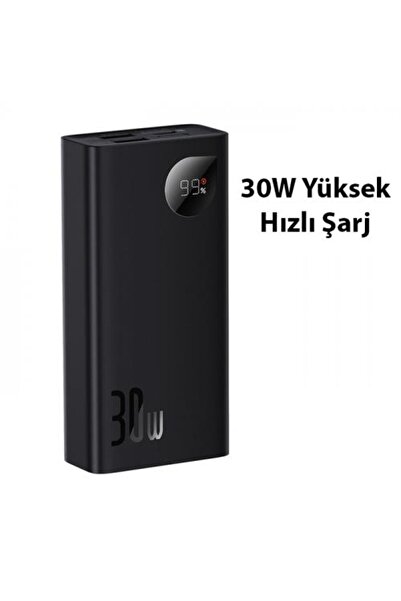 Baseus Premium 30w 10000mah Dijital Göstergeli Taşınabilir Powerbank, Super Vooc Hızlı Powerbank