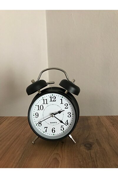 NOSTALJİM Nostaljik Görünümlü Alarm Kurmalı Pilli Metal Çalar Saat