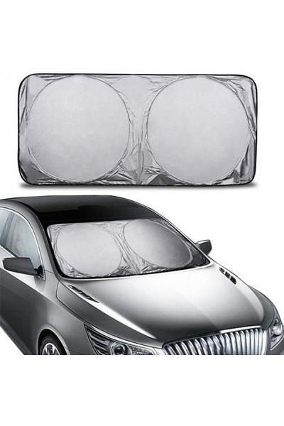 Polhammobile Polham 142x67 CM Pânză de protecție solară universală pentru parbriz pentru interiorul mașinii, compatibilă cu sedan, SUV și hatchback