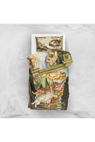 The Lucid Lab The Birth Of Venus & The Creation Of Adam Çift Taraflı Nevresim Takımı 160 Cm X 220 Cm