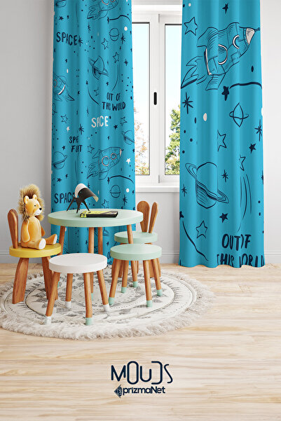 Moud's Штори з космічним візерунком для дитячої та немовлячої кімнати, з замш...