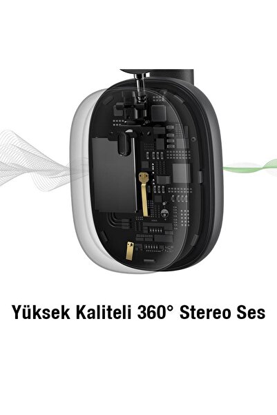 Baseus Bt5.2v Hybrid Anc 45db Gürültü Engelleyici Kafaüstü Mikrofonlu Kulaklık, 800mah Bataryalı