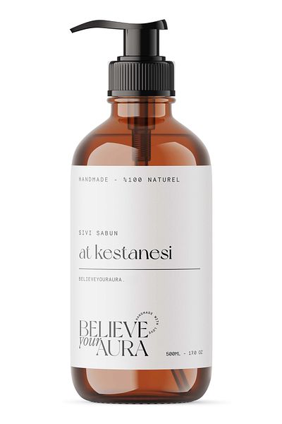 Believe Your Aura Horse Chestnut Plant Extract Hand and Skin Liquid Soap - Vitamin E Aloe Vera Shea Butter - 500 ml