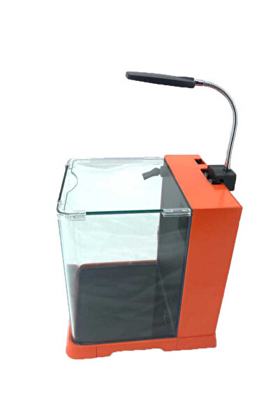 Fatih-Pet Akvaryum B102 38,5x24x30cm Arkadan Samplı Led Lambalı