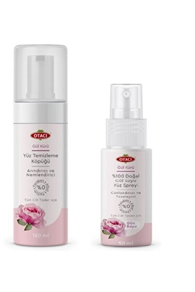 Otacı - Yüz Temizleme Köpüğü 150 Ml + %100 Doğal Gül Suyu Yüz Spreyi 50 Ml