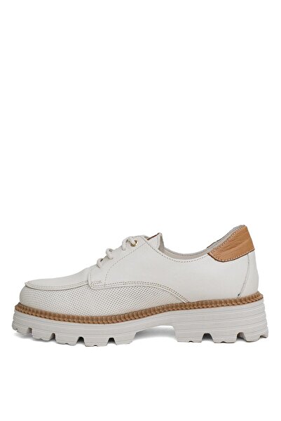 Mammamia D24YA-3850 Women's Leather Casual Shoes Bone