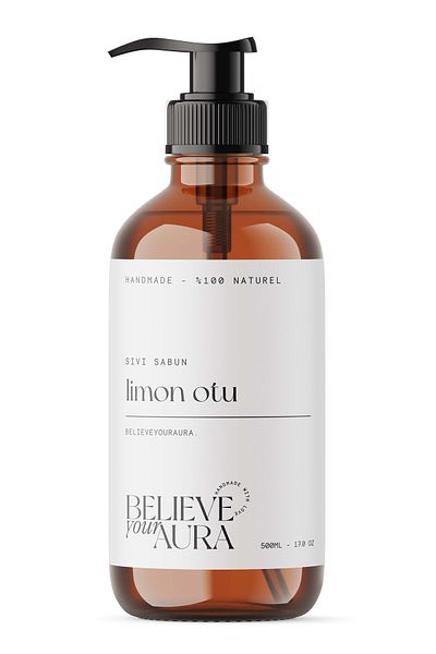Believe Your Aura 500 ml E-Vitamin Aloe Vera Shea Butter - Hand and Skin Liquid Soap with Lemongrass Plant Extract