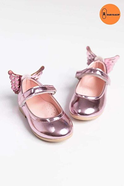 Ege Kids PEMBE ortopedik Topuğu Kelebekli Kız Çocuk Ayakkabı BABET